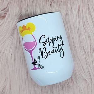 NWT Sipping Beauty Princess 12 oz Wine Tumbler